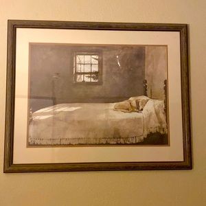Master bedroom art print framed